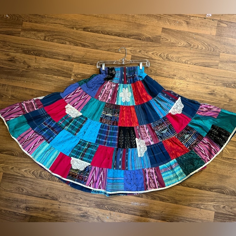 Vintage Patchwork Maxi Skirt - Picture 4 of 6